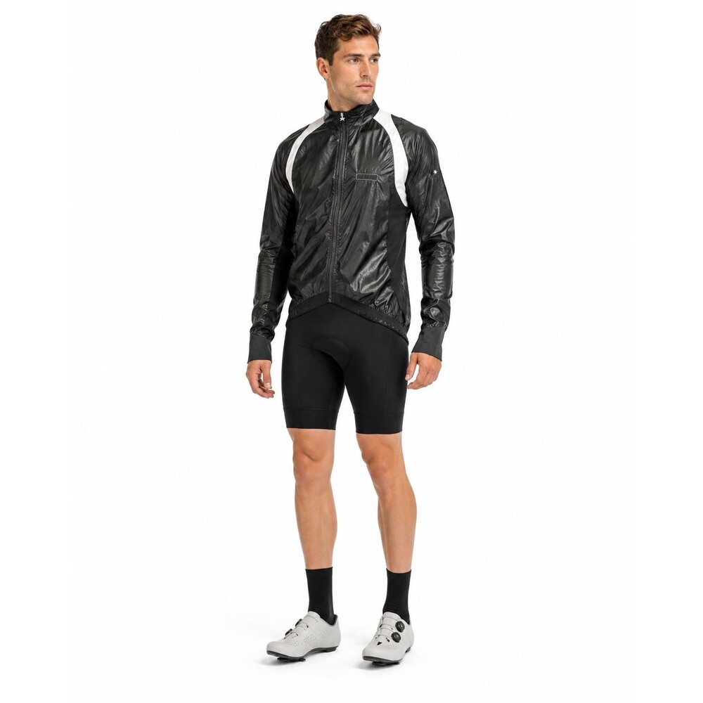 ASSOS sJ.13 LuftSchutz Hybro V2 Men’s Cycling Wind Jacket Black Sz Medium Swiss